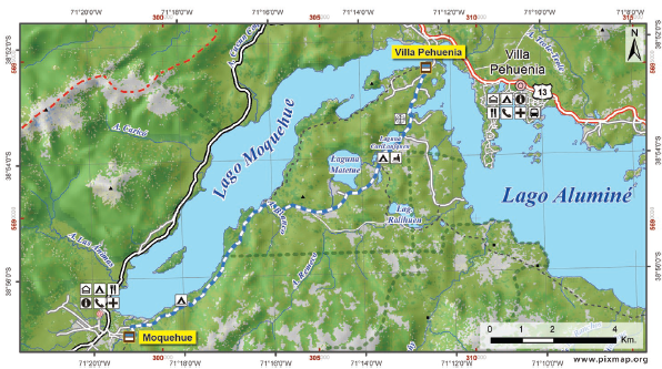 Mapa Vivac Malalco Chico - Lago Quillén
