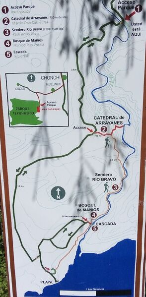 Archivo:Mapa sendero Parque Tepuhueico.jpg